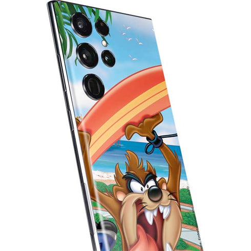 Looney Tunes Tasmanian Devil Surfboard Galaxy S22 Ultra Skin