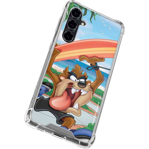 Looney Tunes Tasmanian Devil Surfboard Galaxy S23 FE Clear Case