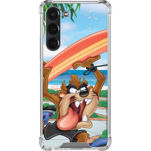 Looney Tunes Tasmanian Devil Surfboard Galaxy S23 Plus Clear Case