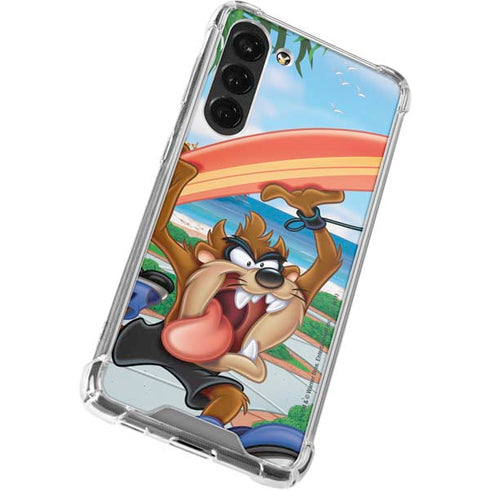 Looney Tunes Tasmanian Devil Surfboard Galaxy S23 Plus Clear Case