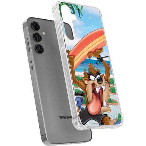 Looney Tunes Tasmanian Devil Surfboard Galaxy S24 Plus Clear Case