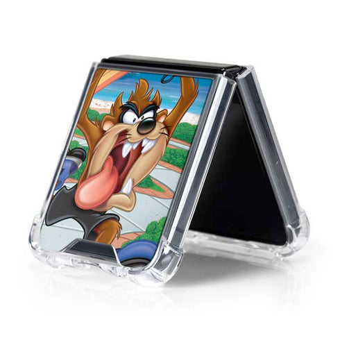 Looney Tunes Tasmanian Devil Surfboard Galaxy Z Flip5 5G Clear Case
