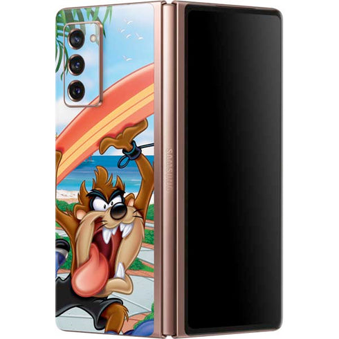 Looney Tunes Tasmanian Devil Surfboard Galaxy Z Fold2 5G Skin