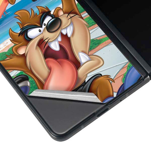 Looney Tunes Tasmanian Devil Surfboard Galaxy Z Fold4 5G Skin