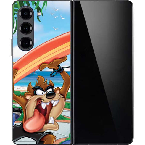Looney Tunes Tasmanian Devil Surfboard Galaxy Z Fold5 5G Skin