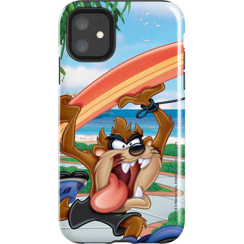 Looney Tunes Tasmanian Devil Surfboard iPhone 11 Impact Case