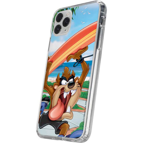 Looney Tunes Tasmanian Devil Surfboard iPhone 11 Pro Clear Case