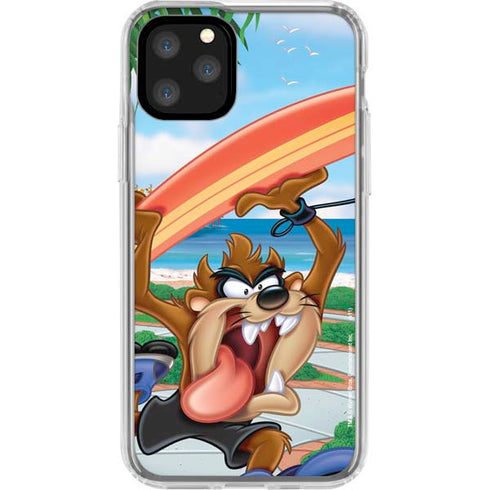 Looney Tunes Tasmanian Devil Surfboard iPhone 11 Pro Clear Case