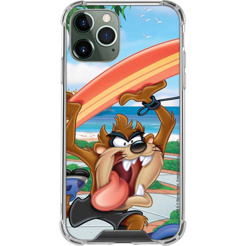 Looney Tunes Tasmanian Devil Surfboard iPhone 11 Pro Max Clear Case