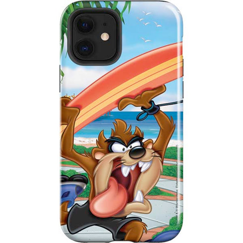 Looney Tunes Tasmanian Devil Surfboard iPhone 12 Impact Case