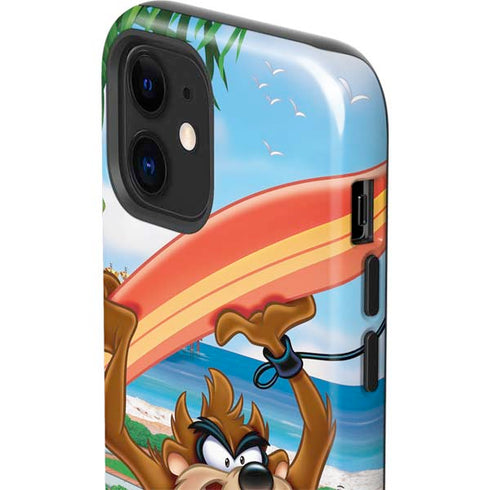 Looney Tunes Tasmanian Devil Surfboard iPhone 12 Impact Case