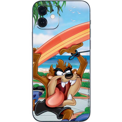 Looney Tunes Tasmanian Devil Surfboard iPhone 12 Mini Skin
