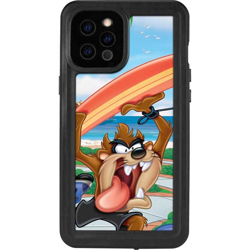 Looney Tunes Tasmanian Devil Surfboard iPhone 12 Pro Max Waterproof Case