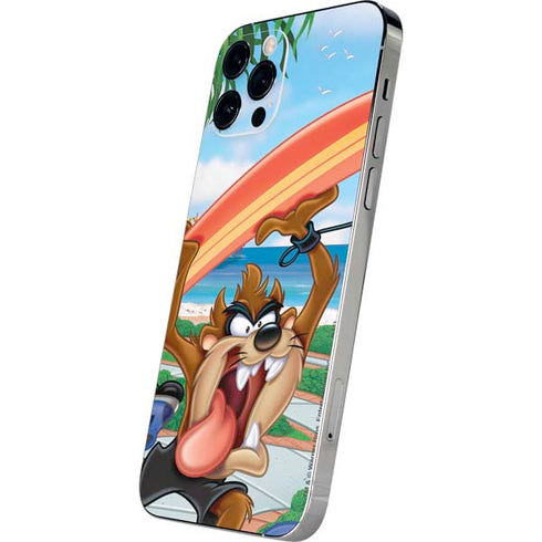 Looney Tunes Tasmanian Devil Surfboard iPhone 12 Pro Skin