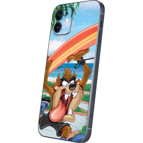 Looney Tunes Tasmanian Devil Surfboard iPhone 12 Skin