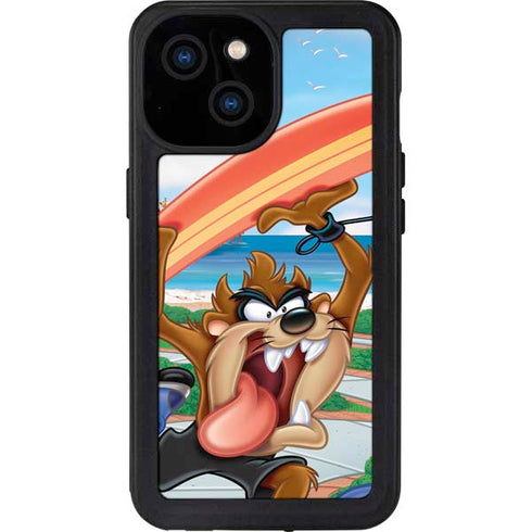 Looney Tunes Tasmanian Devil Surfboard iPhone 13 Mini Waterproof Case