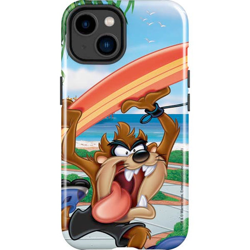 Looney Tunes Tasmanian Devil Surfboard iPhone 14 Plus Impact Case