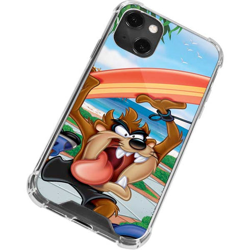 Looney Tunes Tasmanian Devil Surfboard iPhone 14 Plus Clear Case