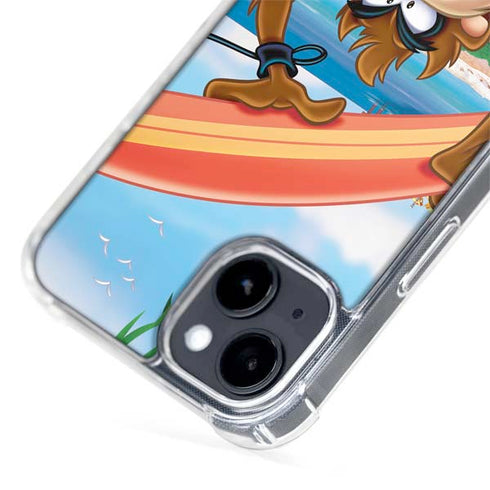 Looney Tunes Tasmanian Devil Surfboard iPhone 15 Plus MagSafe Case