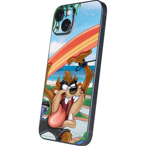 Looney Tunes Tasmanian Devil Surfboard iPhone 15 Plus Skin