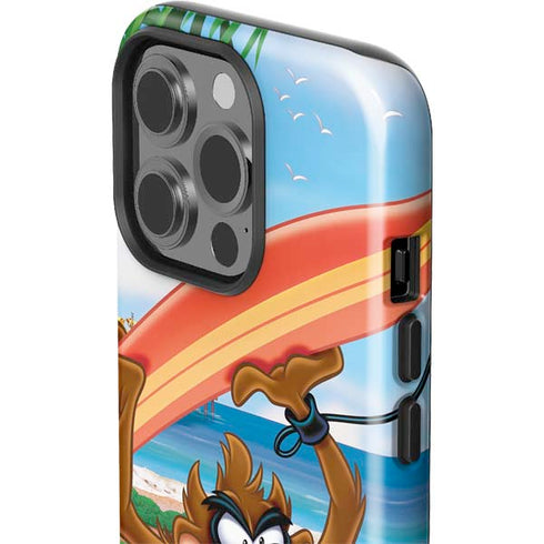 Looney Tunes Tasmanian Devil Surfboard iPhone 15 Pro Impact Case