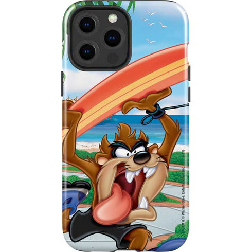 Looney Tunes Tasmanian Devil Surfboard iPhone 15 Pro Max Impact Case