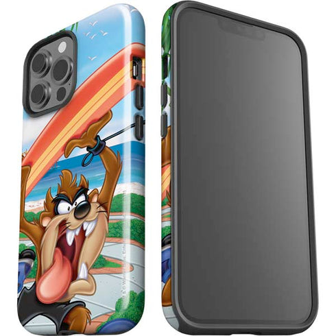 Looney Tunes Tasmanian Devil Surfboard iPhone 15 Pro Max Impact Case