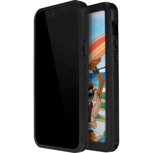 Looney Tunes Tasmanian Devil Surfboard iPhone 14 Pro Max Waterproof Case