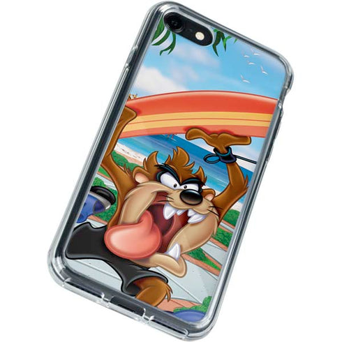 Looney Tunes Tasmanian Devil Surfboard iPhone SE (2nd & 3rd Gen) Clear Case