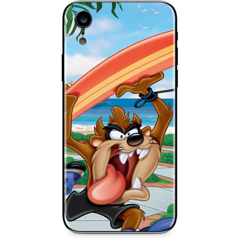 Looney Tunes Tasmanian Devil Surfboard iPhone XR Skin