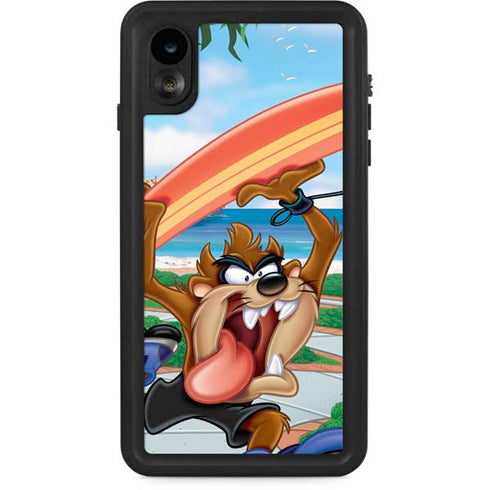 Looney Tunes Tasmanian Devil Surfboard iPhone XR Waterproof Case