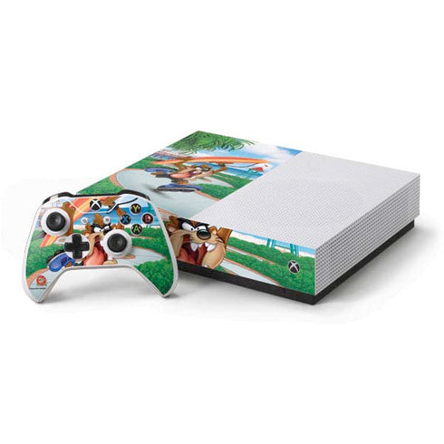 Looney Tunes Tasmanian Devil Surfboard Xbox One S All-Digital Edition Bundle Skin