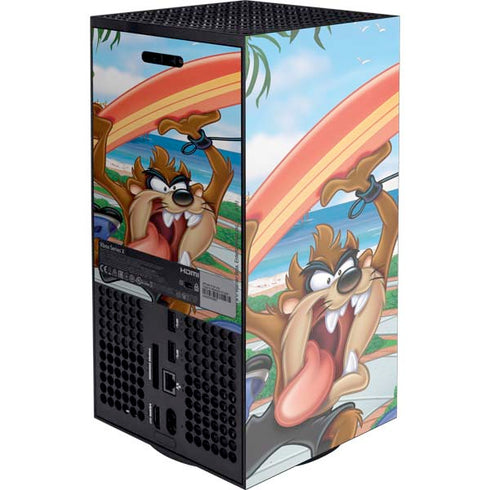 Looney Tunes Tasmanian Devil Surfboard Xbox Series X Console Skin