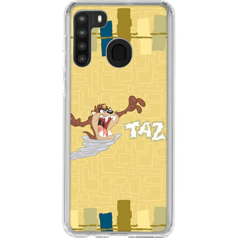 Looney Tunes Tasmanian Devil Swirl Cream Galaxy A21 Clear Case