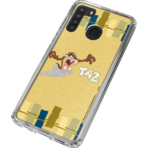 Looney Tunes Tasmanian Devil Swirl Cream Galaxy A21 Clear Case