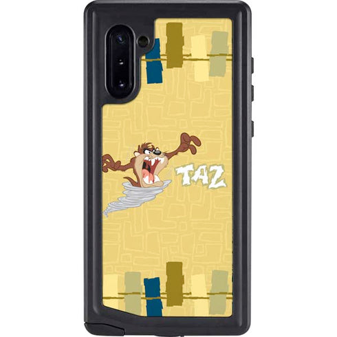 Looney Tunes Tasmanian Devil Swirl Cream Galaxy Note 10 Waterproof Case