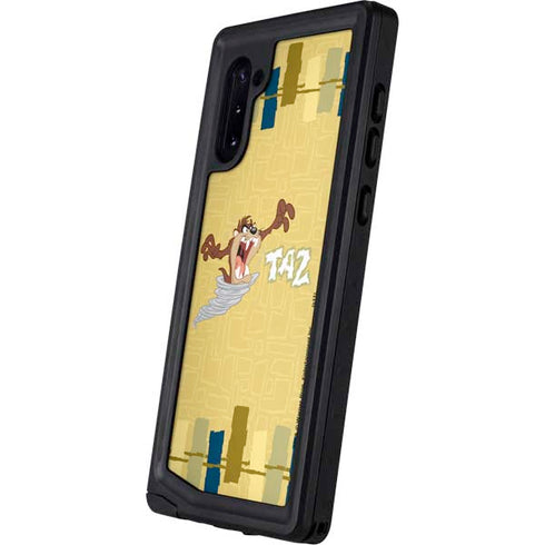 Looney Tunes Tasmanian Devil Swirl Cream Galaxy Note 10 Waterproof Case