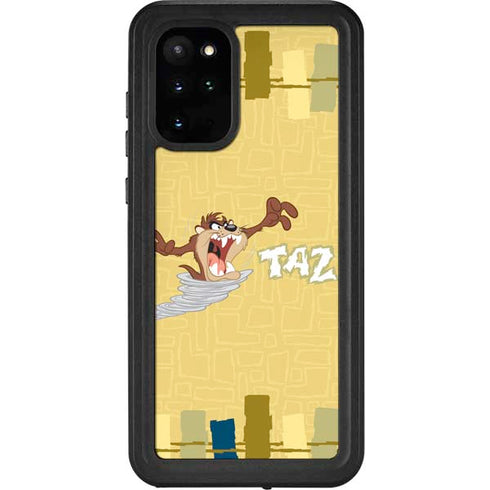 Looney Tunes Tasmanian Devil Swirl Cream Galaxy S20 Plus Waterproof Case