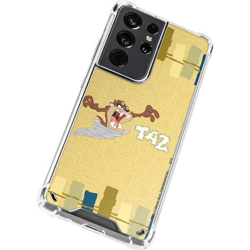 Looney Tunes Tasmanian Devil Swirl Cream Galaxy S21 Ultra 5G Clear Case