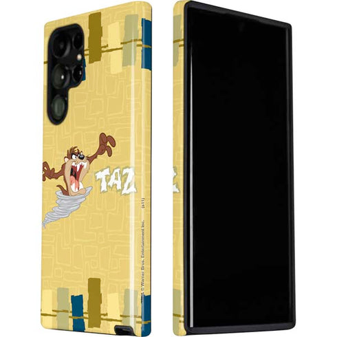 Looney Tunes Tasmanian Devil Swirl Cream Galaxy S22 Ultra Pro Case