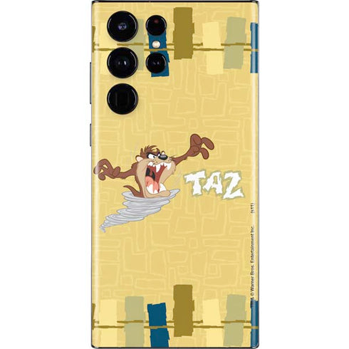 Looney Tunes Tasmanian Devil Swirl Cream Galaxy S22 Ultra Skin
