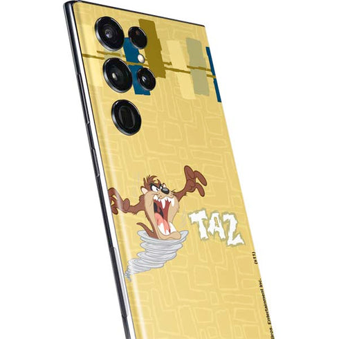 Looney Tunes Tasmanian Devil Swirl Cream Galaxy S22 Ultra Skin