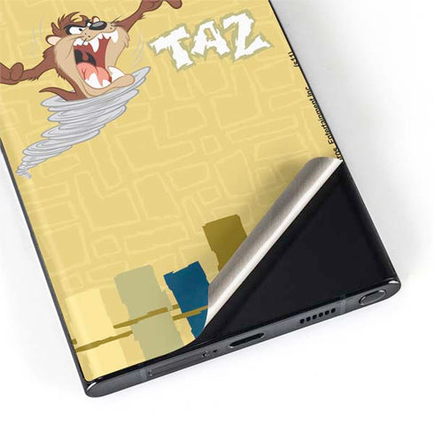 Looney Tunes Tasmanian Devil Swirl Cream Galaxy S22 Ultra Skin