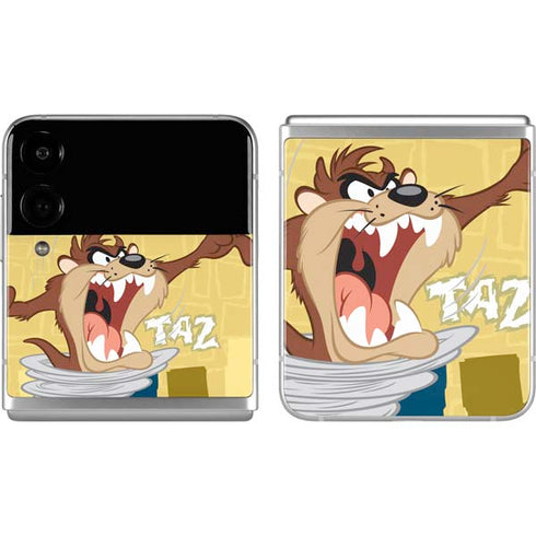 Looney Tunes Tasmanian Devil Swirl Cream Galaxy Z Flip4 5G Skin