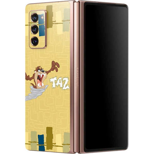 Looney Tunes Tasmanian Devil Swirl Cream Galaxy Z Fold2 5G Skin