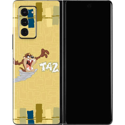 Looney Tunes Tasmanian Devil Swirl Cream Galaxy Z Fold2 5G Skin