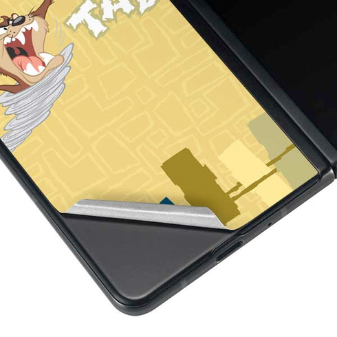 Looney Tunes Tasmanian Devil Swirl Cream Galaxy Z Fold3 5G Skin