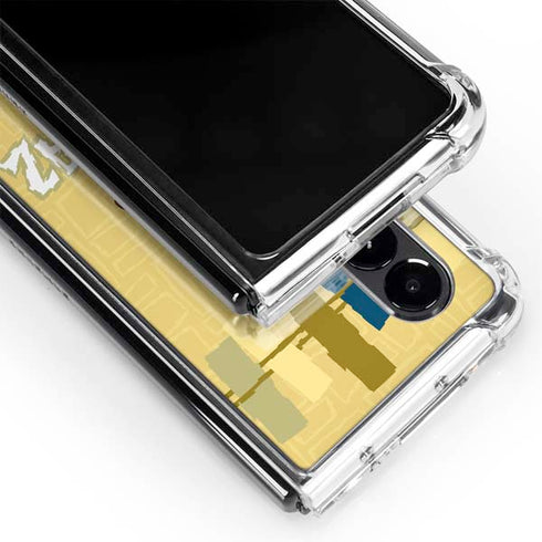 Looney Tunes Tasmanian Devil Swirl Cream Galaxy Z Fold4 5G Clear Case