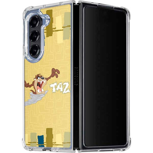 Looney Tunes Tasmanian Devil Swirl Cream Galaxy Z Fold5 5G Clear Case