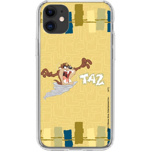 Looney Tunes Tasmanian Devil Swirl Cream iPhone 11 Clear Case